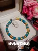 Collar Vintage Italiano de Flor de Lirio Real con Piedras Preciosas, Color Oro Antiguo, Pulsera de Calabaza con Perlas Láser