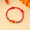Pulsera de Hilo Rojo Estilo Nuevo Festival del Bote del Dragón, Pulsera Trenzada Colorida Año del Caballo, Pulsera de Hilo Rojo Tejida a Mano que No se Desvanece, Al por Mayor en Stock