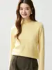 Outono de 2026 Novo Suéter Feminino Gola Alta Meio Tricô Completo em Lã de Cabra Cashmere Manga Longa Camada Base Tricô