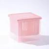 Caja de Almacenamiento Doméstica para Cocina para Jengibre, Ajo y Cebolleta Picada; Caja de Almacenamiento para Refrigerador; Caja Transparente para Condimentos a Prueba de Olores y con Drenaje