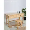 Escritorio de madera maciza integrado sin montaje, escritorio de oficina y silla con cajones, escritorio simple para el hogar, escritorio de estudio