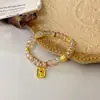 Taobao Douyin Mesmo Estilo Dopamina Arco-Íris Requintado Leve Luxo Pulseira de Contas Novo Estilo Chinês Citrino Jade Cabaça Joia