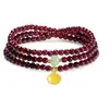 Pulsera de Granate Natural Tres Hilos Trae Buena Suerte Cristal Rojo Vino de Alta Calidad Pulsera de Piedra de Jade Blanco Venta Caliente en Transmisión en Vivo