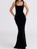 Vestido de Tirantes Sexy con Espalda Descubierta, Color Puro Simple, Estilo Ins Celebrity, Ajustado, que Muestra la Cintura, Nuevo Estilo Elegante y de Moda