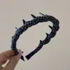 Diadema Ondulada Larga con Dientes, Estilo Coreano, Simple, Cuadros, Envolvente, para Mujer, Versátil para Salir, Diadema para Sujetar el Cabello, Popular Accesorio para el Cabello en Línea