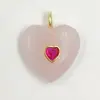 Wt-P2059 Collar con Colgante de Joyería de Piedra con Forma de Corazón Dulce y Romántico y Zircón con Forma de Corazón Cristal Rosa Cristal de Fresa Gema
