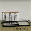 Estante para tazas estilo chino, estante de almacenamiento para tazas, estante colgante para tazas de vidrio, estante para tazas de té boca abajo, estante para vasos de agua de sala de estar
