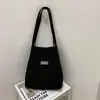 Bolsa de Veludo Lona Estilo Coreano Mori Bolsa de Ombro Transversal Retro Simples Bolsa de Mão Artística Casual para Estudante