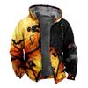2024 transfronterizo nuevo Halloween forro polar engrosado doble forro terciopelo grueso acolchado de algodón chaqueta cremallera bolsa para excavar chaqueta acolchada de algodón cálida
