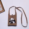 2024 Bolsa de Mão Mini de Tricô Guofeng Panda Bolsa de Celular Fashion Guofeng Bolsa de Ombro Bolsa Casual Versátil