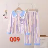 Pijamas para meninas primavera e outono novo terno de manga comprida com lapela roupas para casa infantil cardigan roupas para casa crianças médias e grandes