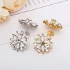 Pendientes de copo de nieve y girasol con incrustaciones de diamantes para mujer, pendientes de boda exquisitos, transfronterizos europeos y americanos de eBay