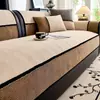 Almofada de Sofá de Chenille Espinha de Peixe Patchwork Duas Cores Todas as Estações Antiderrapante Almofada de Assento Sala de Estar Capa de Sofá para Encosto