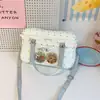 Bolsa de mano transparente de lunares de moda estilo coreano, perfecta para convenciones de anime, diseñada para estudiantes y chicas jóvenes, con un alto atractivo estético y gran capacidad, se puede llevar como bolso cruzado o de hombro
