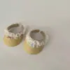 Sombrero de Paja de Verano Estilo Ins Tejido para Niños Qiu Nan Sombrilla para Niñas Protección Solar Sombrero para Bebé Sombrero de Sol de Copa Abierta