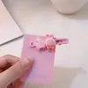 Grampo de cabelo de coelho rosa fofo com estrela desenho animado para meninas, clipe lateral para franja, clipe de cabelo doce, grampo de cabelo, acessório de cabelo