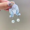 [País de los Sueños de Alicia] Aretes de Sirena con Corona Floral Estilo Francés, Sin Perforación, Diseño de Nicho, Pendientes Versátiles