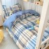 Juego de cama de tres piezas de algodón puro para dormitorio de estudiantes 100% se puede dormir desnudo Cama individual Sábanas Funda de edredón