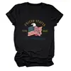 Estados Unidos 1776 Amazon Wish Site Independente Camiseta Personalizada Confortável e Versátil para Mulheres com Gola Redonda e Manga Curta