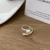 Anel de Prata Esterlina S925 para Mulheres, Estilo de Nicho de Alto Padrão, Não Desbota, Anel de Dedo Versátil Estilo Ins, Joia Coreana de Ponta Aberta