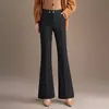 Pantalones de Microcampana Espiga para Mujer 2026 Otoño/Invierno Nuevos Gruesos de Cintura Alta Adelgazantes Largos de Moda Versátiles Casuales para Mamás