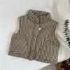 GL-kids Chaleco de Algodón a Cuadros con Bolsillo Grande para Niños de Invierno Estilo Coreano Top de Algodón Cálido Grueso para Bebé