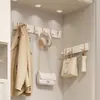 Perchero de pared estilo crema personalizado, no requiere taladro, para entrada de dormitorio y pasillo