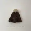 Gorro de Lana para Niños Otoño e Invierno Cálido y a Prueba de Frío Engrosado Lindo Bola de Pelo Gorro de Punto Jersey para Hombres y Mujeres Gorro con Protección para Orejas de Bebé Moderno