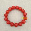 Suministro a precio de fábrica joyería pulsera de ágata roja del sur cuentas redondas llenas de carne fuego rojo pulsera roja del sur al por mayor