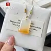 Pingente Colorido de Ágata Tipo Gelo Natural Ano da Colheita Charme Calcedônia Mordida de Doce Buda Sorridente Colar de Jade Pingente de Clavícula