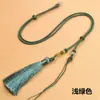 Cuerda de cordón con colgante de borla tejida a mano Cuerda de cera de abeja de jade dorado para hombres y mujeres, cordón de collar con hebilla de jade ajustable, cordón de borla