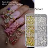Joias de Rebite para Nail Art Europeias e Americanas Transfronteiriças Cone Pontiagudo de Metal Estilo Punk Sapatilhas com Fundo Sólido Semicírculo Bola de Aço Acessórios DIY Diamante