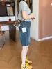 Shorts Jeans Azul Retrô para Mulheres, Novo Estilo Verão 2026, Tamanho Plus Size, Perfeito para Figuras em Formato de Pera e Mulheres Baixas, Shorts Reto de Cinco Polegadas Cuidadosamente Selecionados