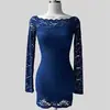 Site Independente Transfronteiriço Tk Roupas Femininas Sexy e Elegante Decote Ombro a Ombro Ombro de Fora Vestido de Renda Bodycon Que Valoriza a Silhueta