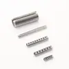 Pino oco com dentes serrilhados, Pino cilíndrico elástico com dentes, Pino de mola, Eixo elástico M1.2 com furo