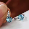 Pendientes de circonita cúbica morada de nueva ronda Cross-border Wish, modernos y versátiles, joyería al por mayor estilo europeo y americano