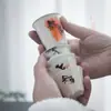 Xícara de Chá de Rocha Yuerui, Conjunto de Chá Kung Fu Dehua Alto, Xícara de Porcelana para Degustação de Chá do Mestre em Forma de Pétala, Xícara Queimada em Cinzas, Xícara de Altar Vintage