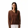 Fábrica de Ropa Zhengqite/Suéter Holgado de Cuello en V Cepillado de Cachemira para Mujer, Tejido de Lana Suave Engrosado Otoño e Invierno