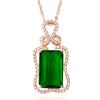 Zhen Rong Novo Luxo Europeu e Americano Micro-incrustado Pedra Turmalina Pingente Banhado com Ouro Rosa 18K Ouro Branco Colar
