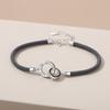 Pulsera de pareja de plata de ley 925 con concha, diseño de nicho, cuerda tejida a mano de ballena, para San Valentín. Esta vida tiene tu pulsera.