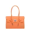 Bolso Jelly con Hebilla de Cierre de Nicho Coreano para Mujer, Bolso Tote de Verano para el Uso Diario, Bolso de Hombro de Gran Capacidad a la Moda para Mujer