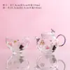 Taza de té de vidrio con tapa temática de mariposas, un pequeño juego de té para una persona, que incluye una tetera y una taza, una taza para beber rápidamente y un juego de té de viaje