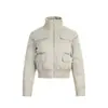 Chaqueta Corta de Plumas de Moda Estilo Americano para Mujer, Nuevo Modelo Invierno 2025, Cuello Alto, Cálida, Corte Ajustado, Chaqueta Abrigo Adelgazante