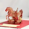Tarjeta de Felicitación de Año Nuevo del Año del Caballo 2026 con Estampado Dorado, Tarjeta Pop-Up 3D de Estilo Chino para el Día de Año Nuevo y el Festival de Primavera, Tarjeta de Bendición de Regalo para Clientes