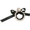 Super Fada Elegante Pérola Cabeça Corda Feminino Simples Elegante All-match Estilo Coreano Faixa de Cabelo Alta Elástica Grossa Faixa de Borracha Feminino ins Corda de Cabelo
