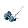 Buquê de flores de simulação azul, material de seda, flor falsa de plástico, decoração de sala de estar, decoração de mesa, casamento, arte de flores vermelhas