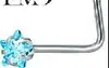 Tachuelas para nariz de acero inoxidable con forma de corazón y estrella más vendidas transfronterizas, barra en S, barra en L, barra curva, joyería para nariz incrustada con diamantes, al por mayor en stock