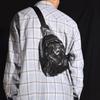 Bolso bandolera de pecho para hombre con diseño de pliegues clásico, primera capa de piel de vaca personalizada, cremallera, resistente al desgaste, color sólido, casual, para el trabajo, al aire libre