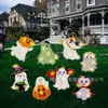 Decoración de Cartón para Patio de Halloween: Fantasma, Calabaza, Telaraña, Murciélago, Gato Negro, Momia, Frankenstein