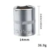 Juego de Llaves de Vasos Cortos para Mosquitos Pequeños de Acero al Cromo Vanadio 1/4" 4-14mm Vasos Externos Hexagonales Herramienta Eléctrica de 6 Ángulos